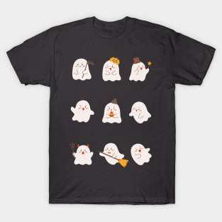 Boo-tiful Haunts Cute Playful Halloween Ghosts T-Shirt